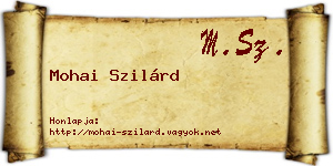 Mohai Szilárd névjegykártya