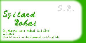 szilard mohai business card